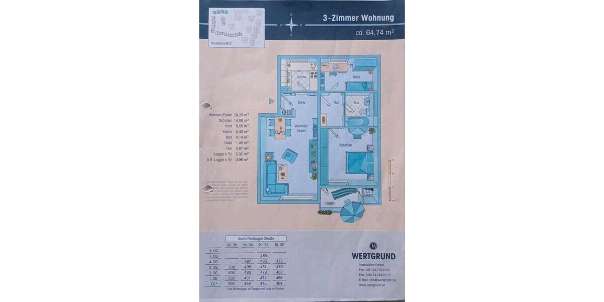 Etagenwohnung Mörfelden-Walldorf Walldorf - 3 Zimmer, 65 m&sup2;, 350.000&euro; | Angebot:26126135