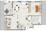 albero:) Licht und Raum auf zwei Ebenen - Studio-Maisonette mit Loggia und Tiefgarage - Etagenwohnung Mainhausen Mainflingen | Angebot:24691020