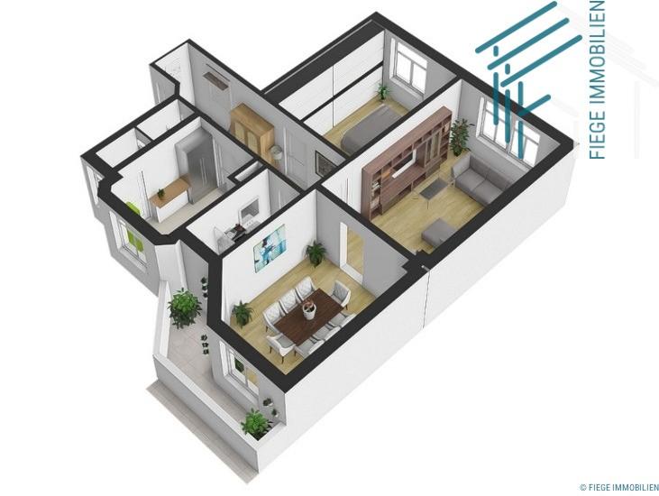 Etagenwohnung Offenbach am Main Buchrain - 3 Zimmer, 90 m&sup2;, 1.025&euro; | Angebot:26336728