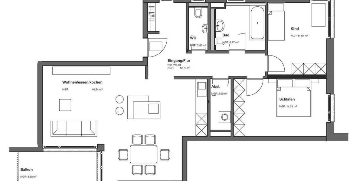 Etagenwohnung Offenbach am Main Bieberer Berg - 3 Zimmer, 96 m&sup2;, 511.291&euro; | Angebot:25771645