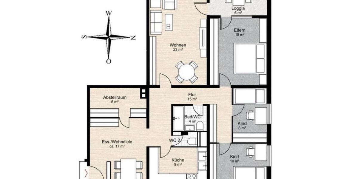 Etagenwohnung Mainaschaff - 5 Zimmer, 118 m&sup2;, 319.000&euro; | Angebot:26349141