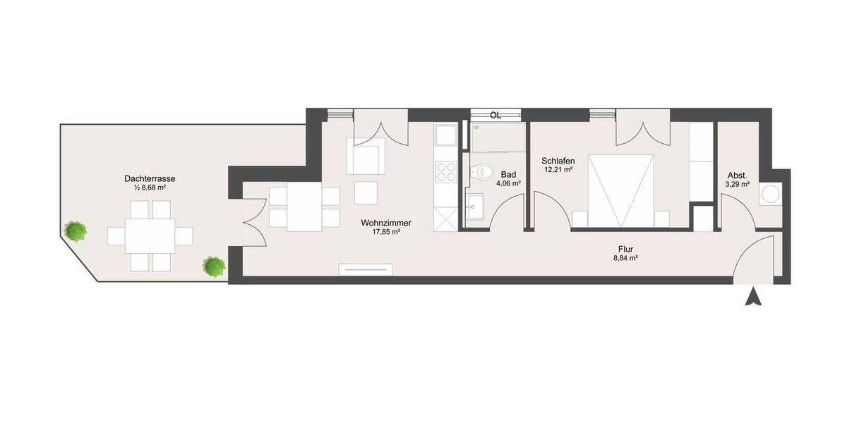 Etagenwohnung Frankfurt Sachsenhausen - 2 Zimmer, 53 m&sup2;, 539.000&euro; | Angebot:26683870