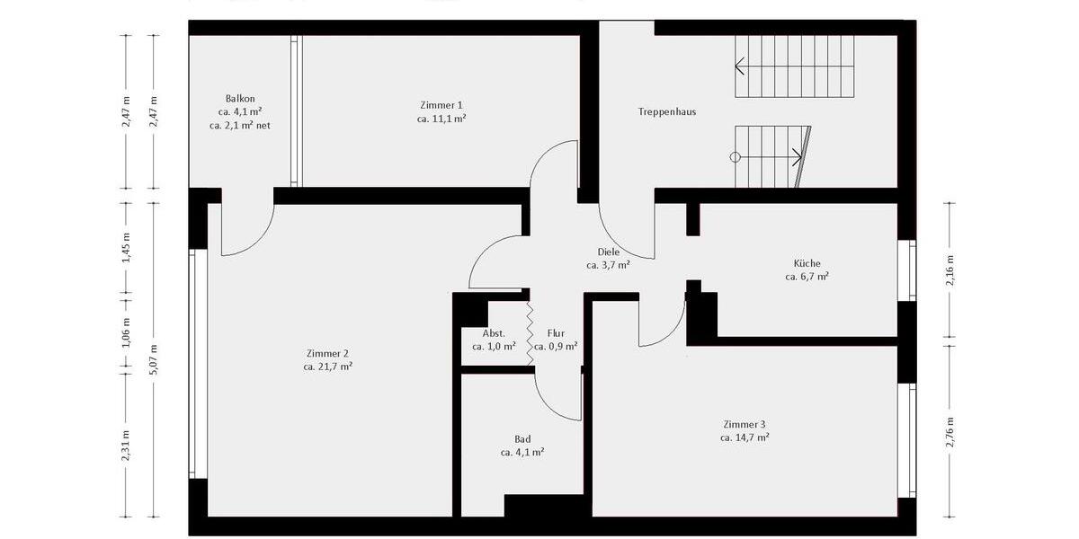 Etagenwohnung Kelkheim (Taunus) - 3 Zimmer, 66 m&sup2;, 220.000&euro; | Angebot:26122546
