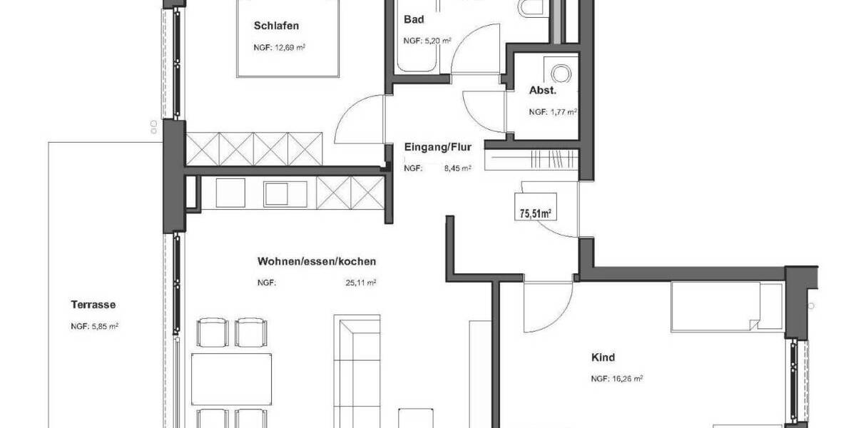 Etagenwohnung Offenbach am Main Bieberer Berg - 3 Zimmer, 86 m&sup2;, 465.696&euro; | Angebot:26203063