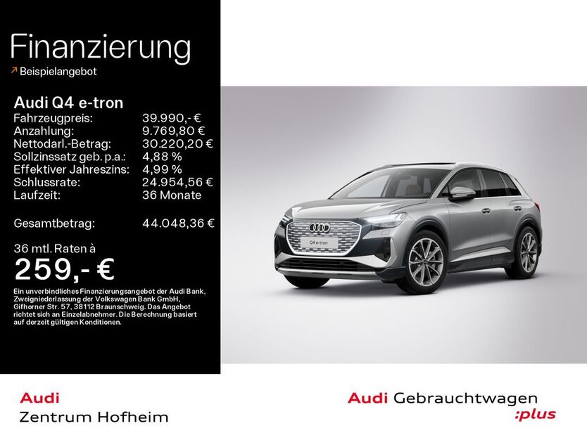 Audi Q4 e-tron 14.354 km 39.990 € Hofheim 65719