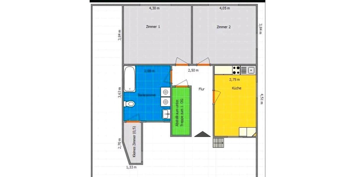 Erdgeschoßwohnung Hanau Kesselstadt - 2.5 Zimmer, 64 m&sup2;, 580&euro; | Angebot:26645381