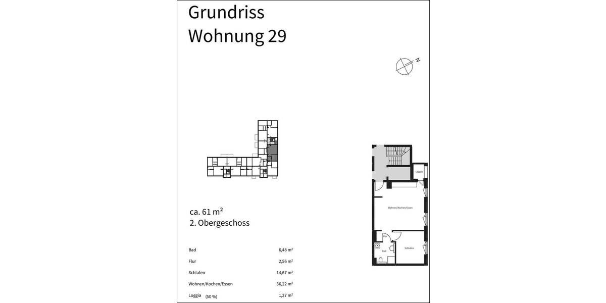Etagenwohnung Offenbach Offenbach am Main - 2 Zimmer, 60 m&sup2;, 990&euro; | Angebot:25705933