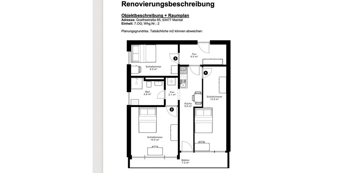 Etagenwohnung Maintal - 1 Zimmer, 15 m&sup2;, 500&euro; | Angebot:26232198