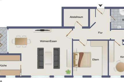 Wohnung Rodgau - 3 Zimmer, 91 m&sup2;, 1.200&euro; | Angebot:26407669
