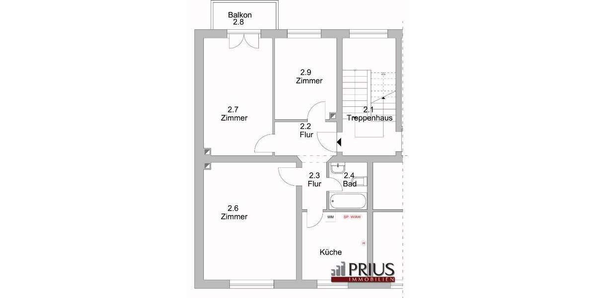 Etagenwohnung Frankfurt Gallus - 3 Zimmer, 71 m&sup2;, 1.100&euro; | Angebot:26847471