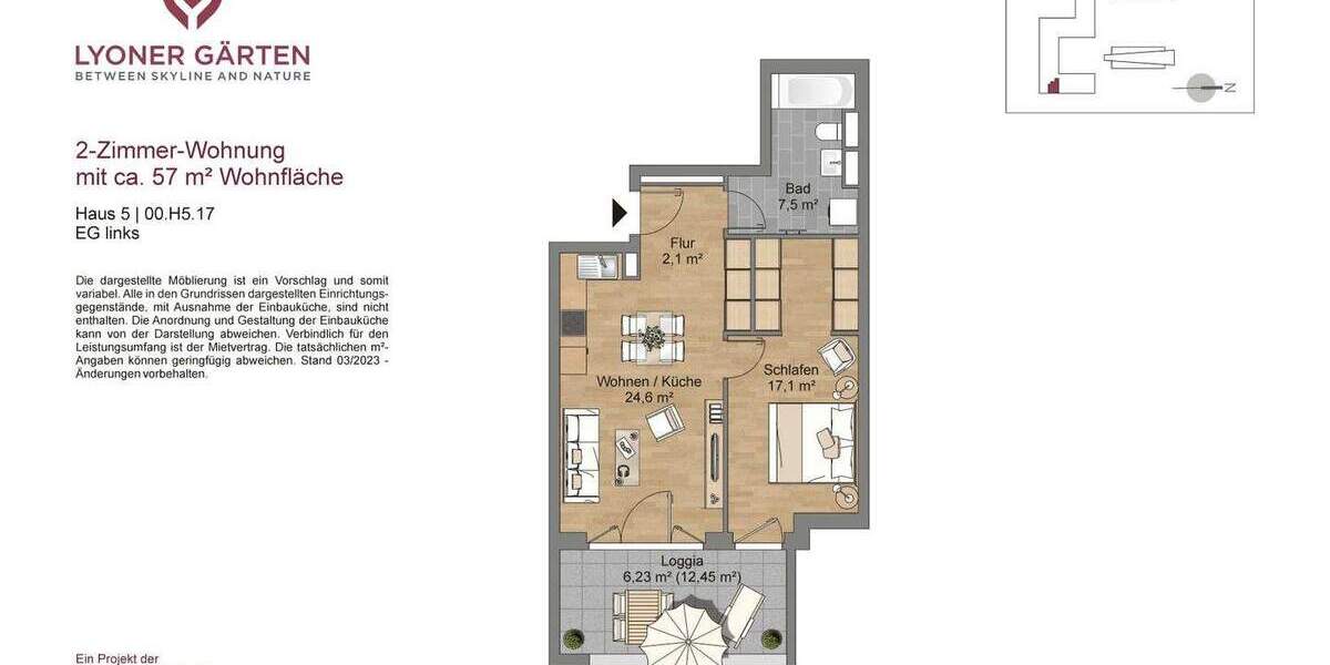 2-Zimmerwohnung im Lyoner Quartier sucht neue Bewohner 2 zimmer