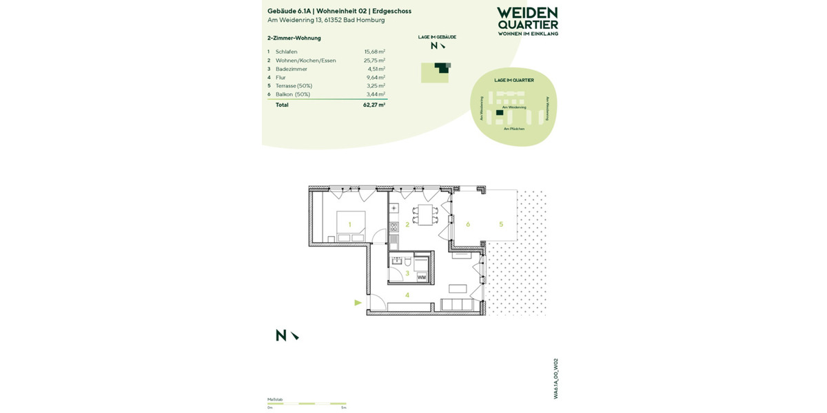Erdgeschoßwohnung Bad Homburg vor der Höhe Gonzenheim - 2 Zimmer, 62 m&sup2;, 1.085&euro; | Angebot:26663704