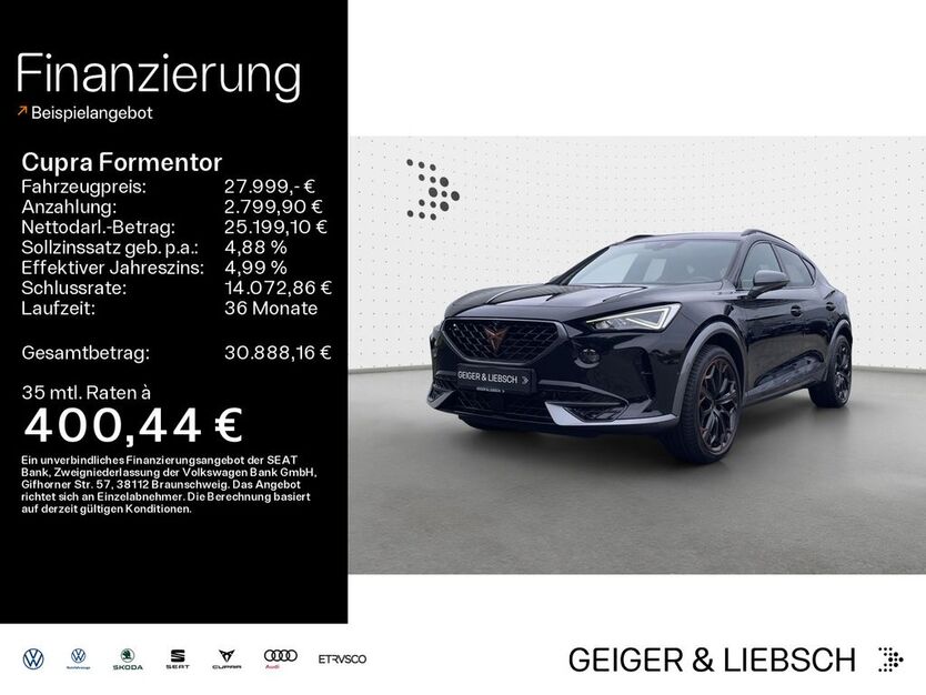 Cupra Formentor 33.400 km 27.999 € Linsengericht 63589