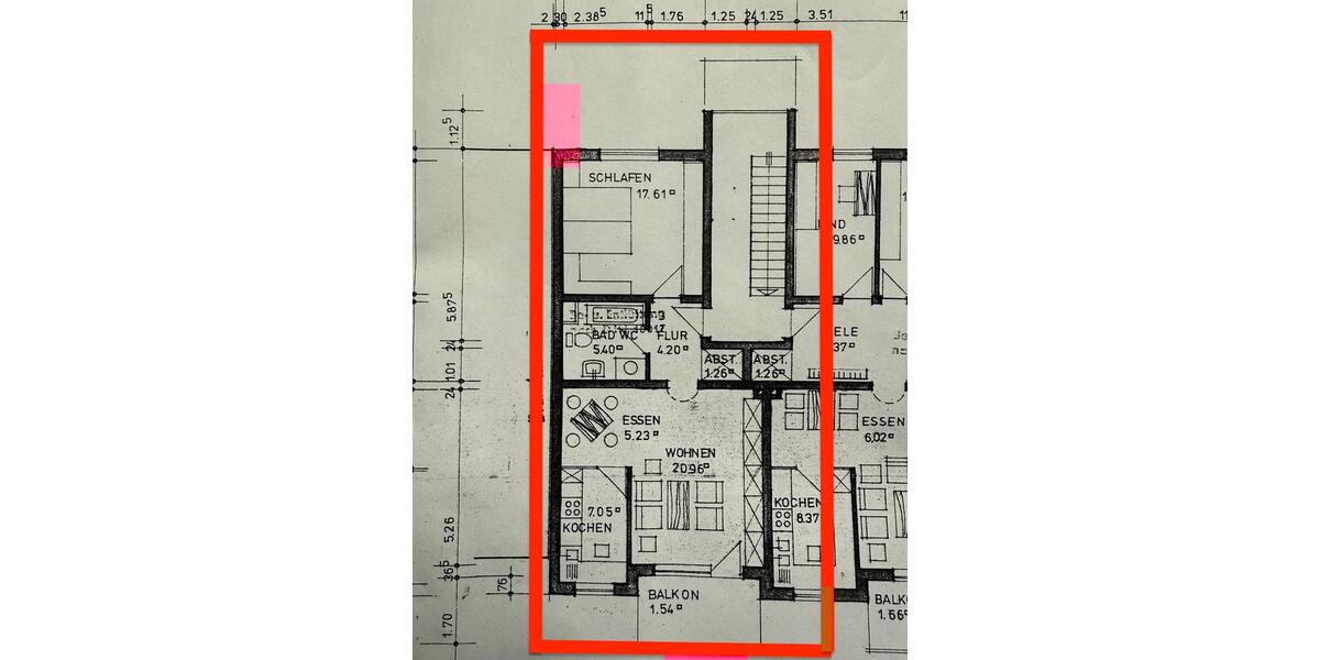 Etagenwohnung Aschaffenburg Damm - 1 Zimmer, 61 m&sup2;, 630&euro; | Angebot:24864281
