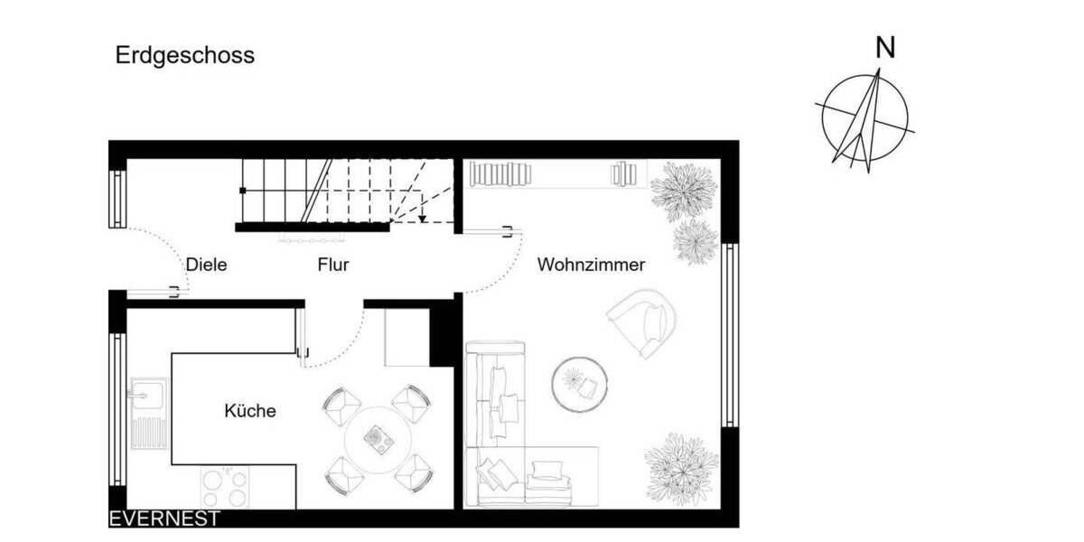 Reihenmittelhaus Frankfurt am Main Dornbusch - 4 Zimmer, 102 m&sup2;, 580.000&euro; | Angebot:26805151