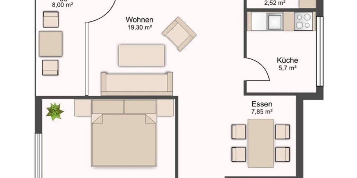 Etagenwohnung Offenbach Bieber - 2 Zimmer, 65 m&sup2;, 850&euro; | Angebot:26909431