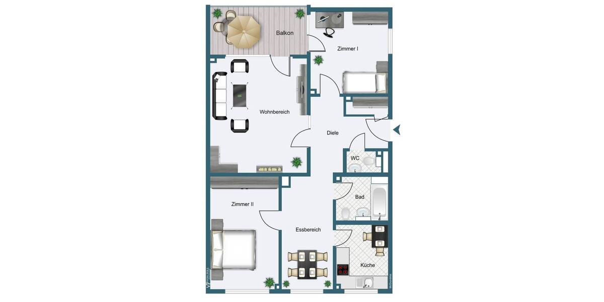 Etagenwohnung Frankfurt am Main Sachsenhausen - 3 Zimmer, 91 m&sup2;, 399.000&euro; | Angebot:26850943