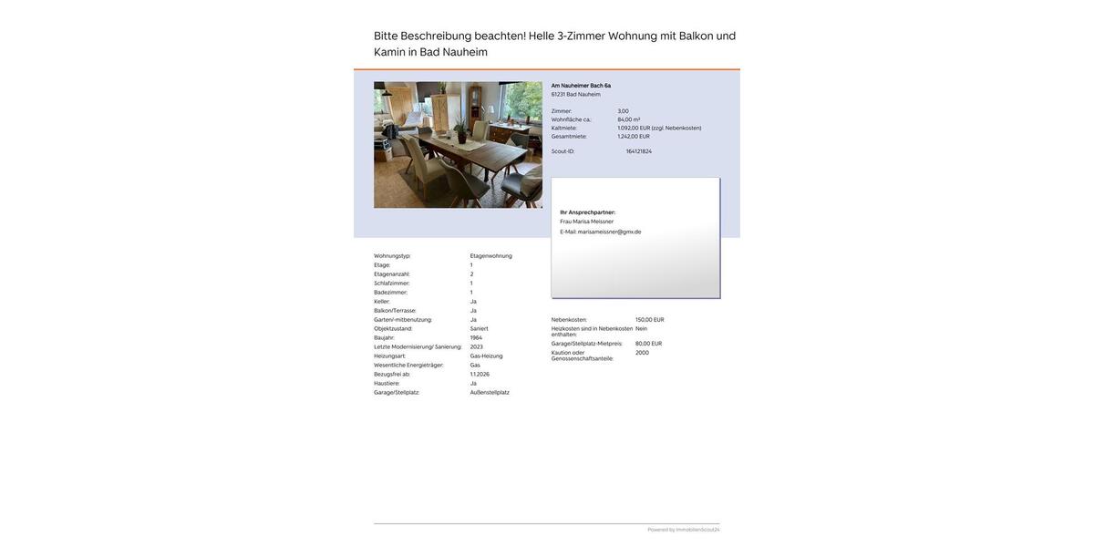 3 Zimmer Licht Wohnung mit Kamin & Balkon in zentraler Parklage 3 zimmer