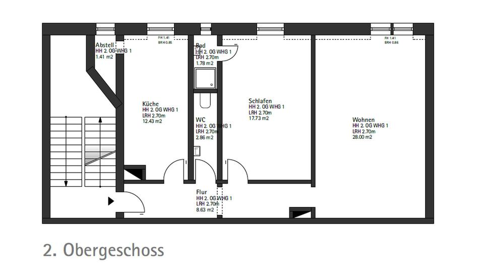 Etagenwohnung Frankfurt am Main Bornheim - 2 Zimmer, 73 m&sup2;, 1.420&euro; | Angebot:26058615