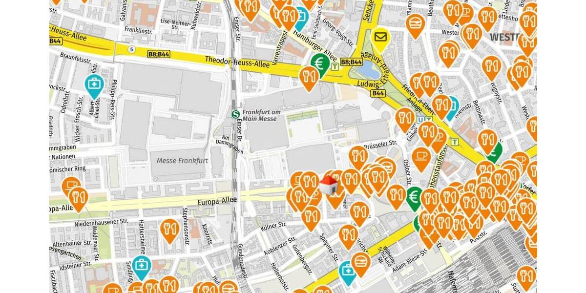 Etagenwohnung Frankfurt am Main Gallus - 1 Zimmer, 46 m&sup2;, 1.200&euro; | Angebot:26787668