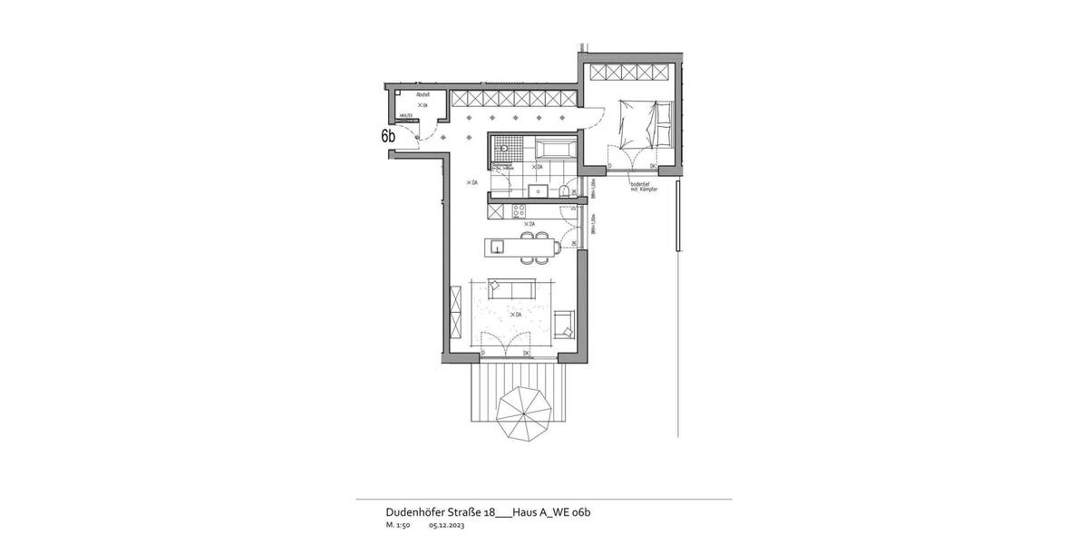 Obergeschoss mit 71,35 m² mit Balkon 2 zimmer