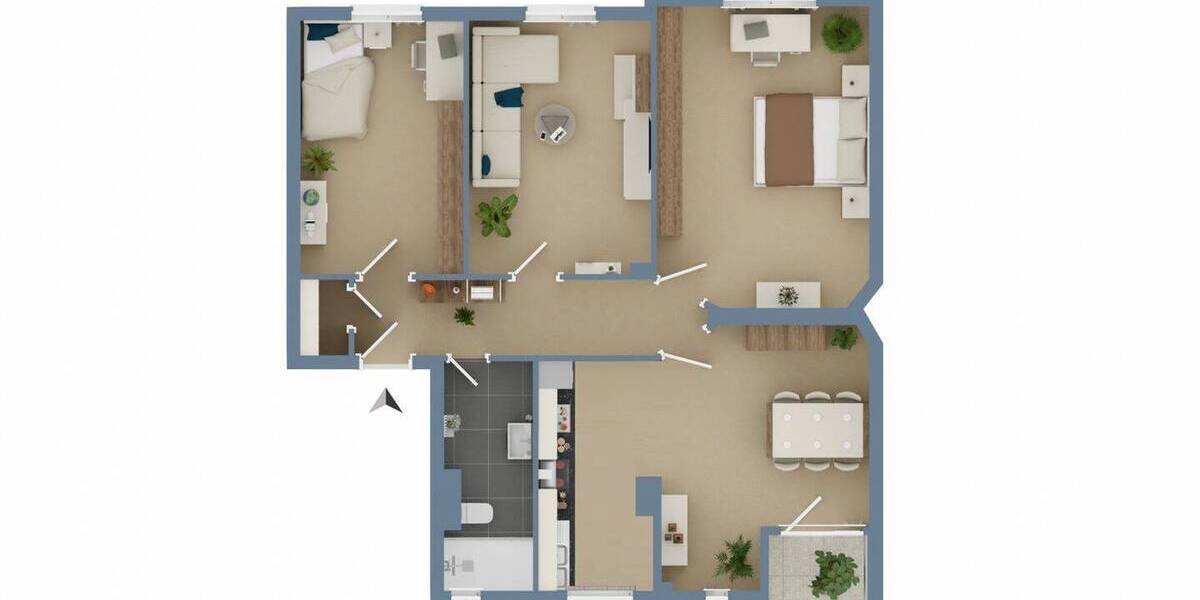 Etagenwohnung Frankfurt Höchst - 4 Zimmer, 82 m&sup2;, 350.000&euro; | Angebot:26217456