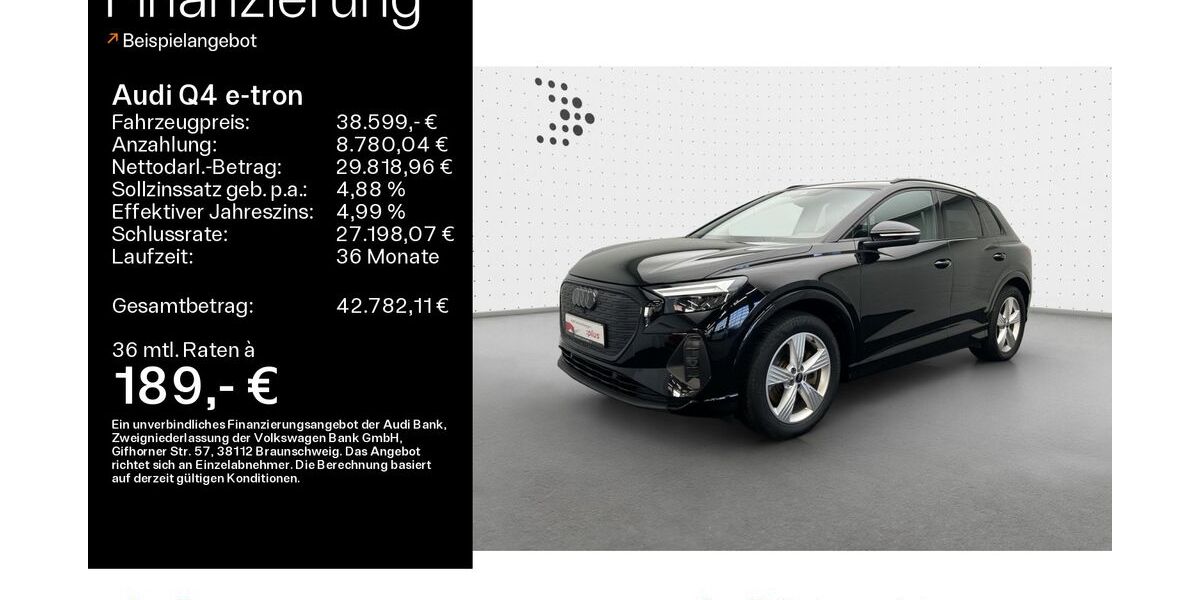 Audi Q4 e-tron 36.305 km 38.599 &euro; Hofheim 65719