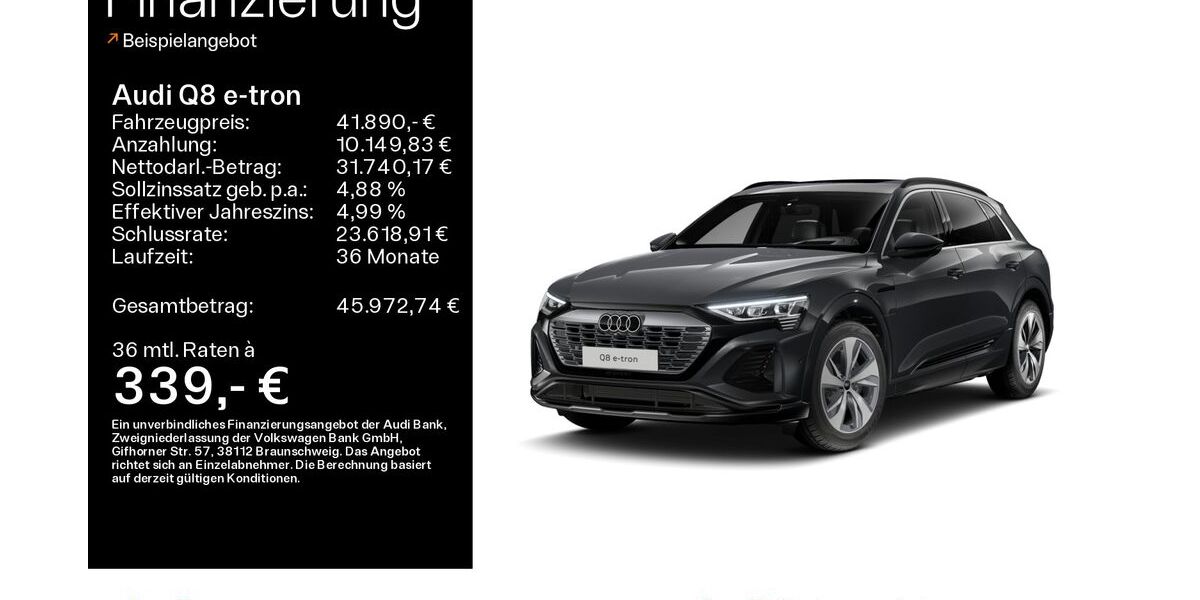 Audi Q8 e-tron 43.285 km 41.890 &euro; Hofheim 65719