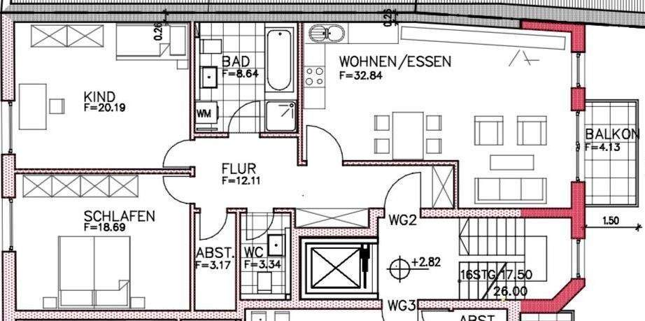 Etagenwohnung Eschborn - 3 Zimmer, 101 m&sup2;, 698.000&euro; | Angebot:23833878