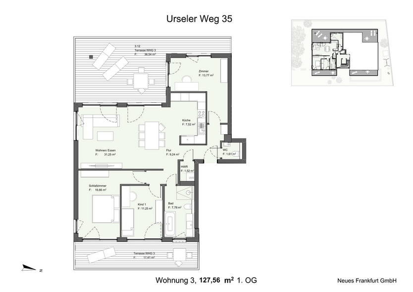 Wohnung zum Kaufen in Frankfurt am Main Nieder-Eschbach 955.000 € 127 m²
