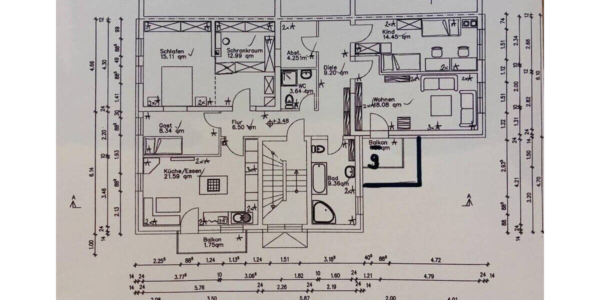 Etagenwohnung Frankfurt Am Main Schwanheim - 4 Zimmer, 129 m&sup2;, 699.000&euro; | Angebot:26061692
