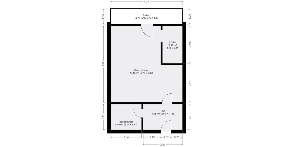 Etagenwohnung Frankfurt am Main Nied - 1 Zimmer, 32 m&sup2;, 170.000&euro; | Angebot:26272850