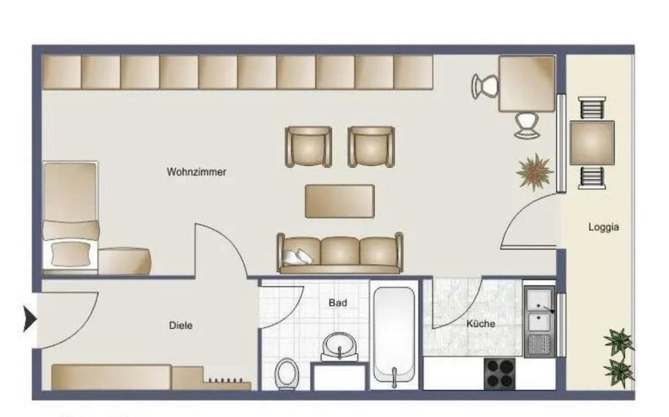 Etagenwohnung Hattersheim am Main - 1 Zimmer, 41 m&sup2;, 780&euro; | Angebot:26249522