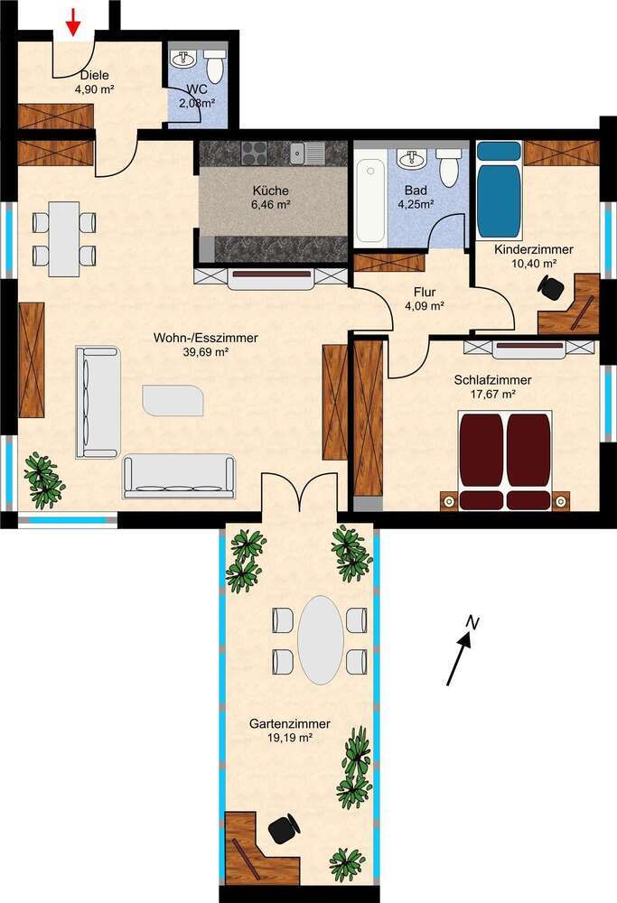 Wohnung zum Kaufen in Rüsselsheim 275.000 € 108.73 m²