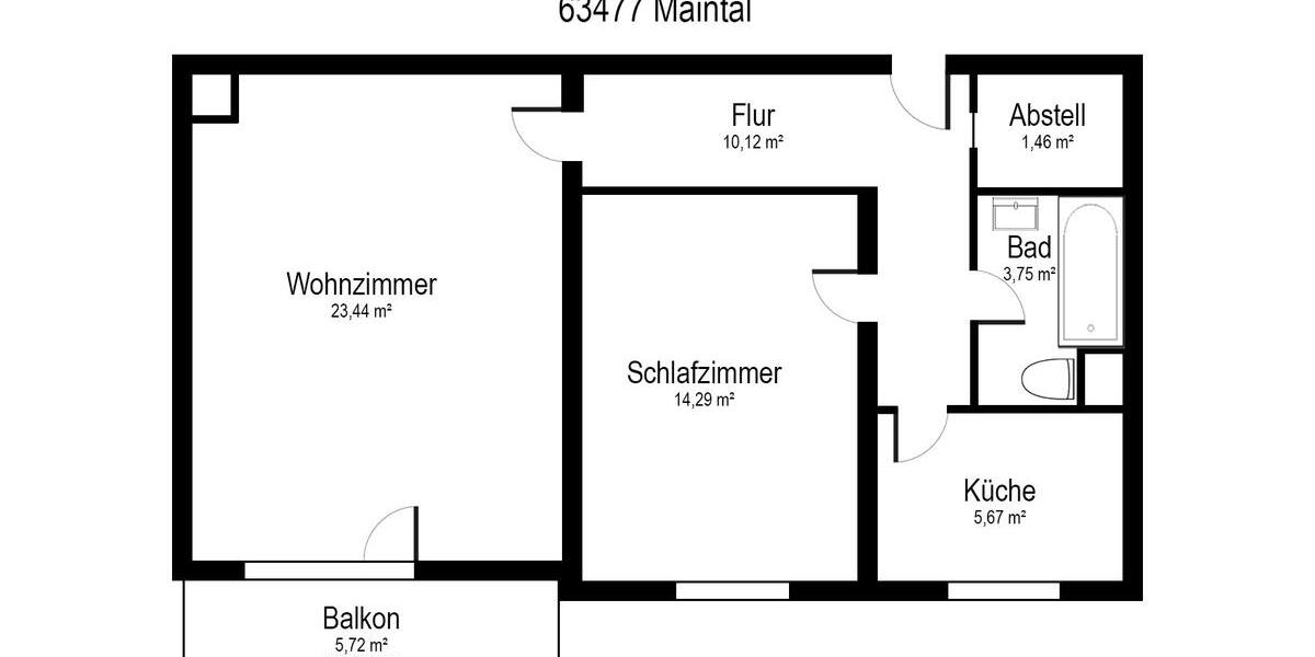 Etagenwohnung Maintal - 2 Zimmer, 62 m&sup2;, 700&euro; | Angebot:26705446