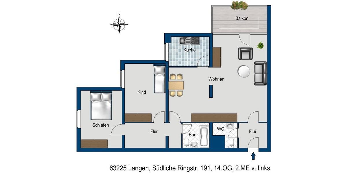 Etagenwohnung Langen (Hessen) - 3 Zimmer, 92 m&sup2;, 969&euro; | Angebot:23053262