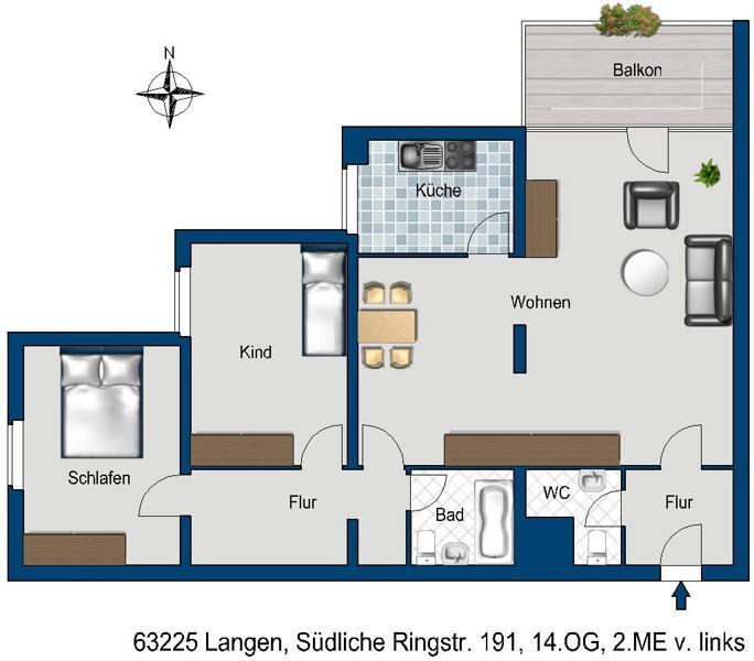 Weitblick: Helle 3 Zimmerwohnung mit Balkon zimmer