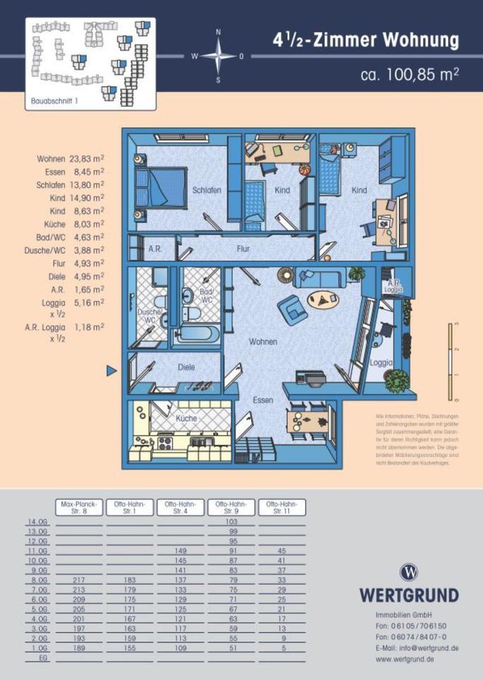 4 12-Zimmer-Wohnung mit 100qm und herrlichem Ausblick