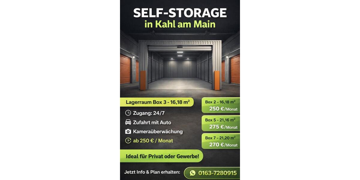 Gewerbeobjekt Kahl am Main - 250&euro; | Angebot:25568522