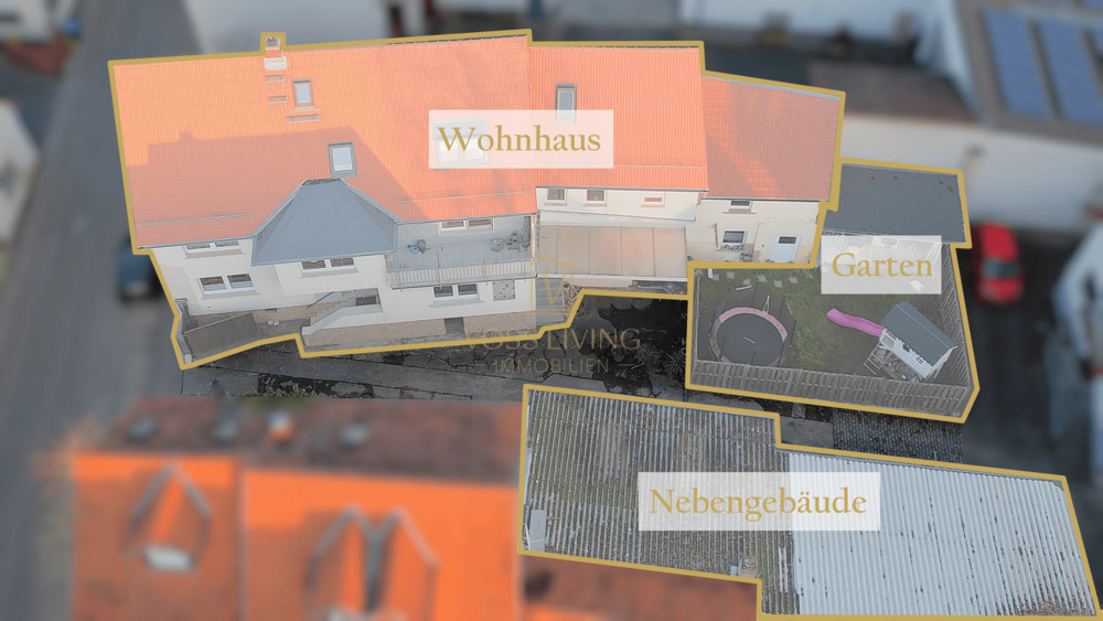 Großes potentialträchtiges Haus mit Garten, Balkon, 3 KFZ Stellplätzen, Keller und Nebengebäude 1 zimmer