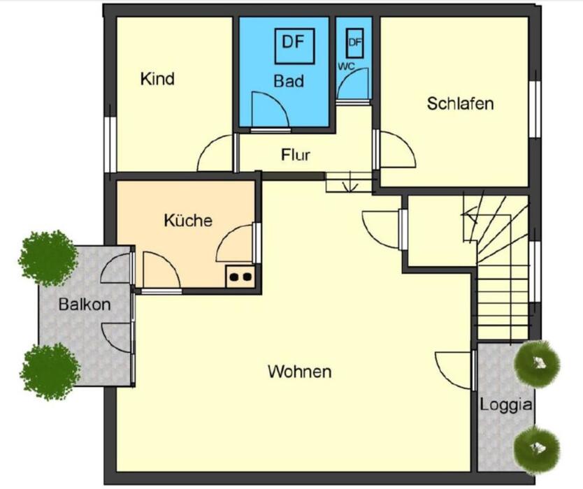 Vollausgestattete 3 Zimmer + Garten + Balkon + Loggia Wixhausen zimmer