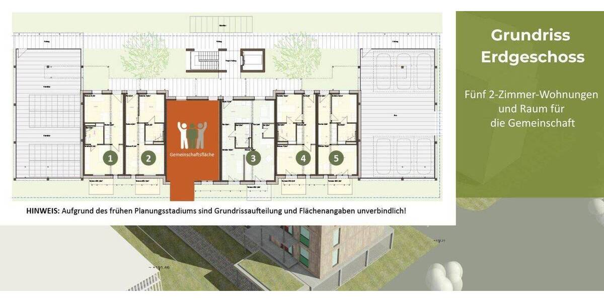 Etagenwohnung Ludwigshöhviertel Darmstadt - 2 Zimmer, 45 m&sup2;, 75.879&euro; | Angebot:26737346