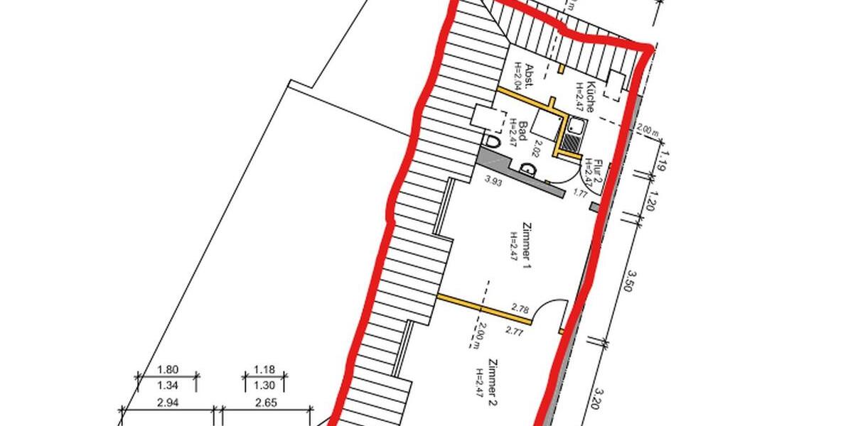 Dachgeschoßwohnung Darmstadt Bessungen - 2 Zimmer, 49 m&sup2;, 600&euro; | Angebot:26222876