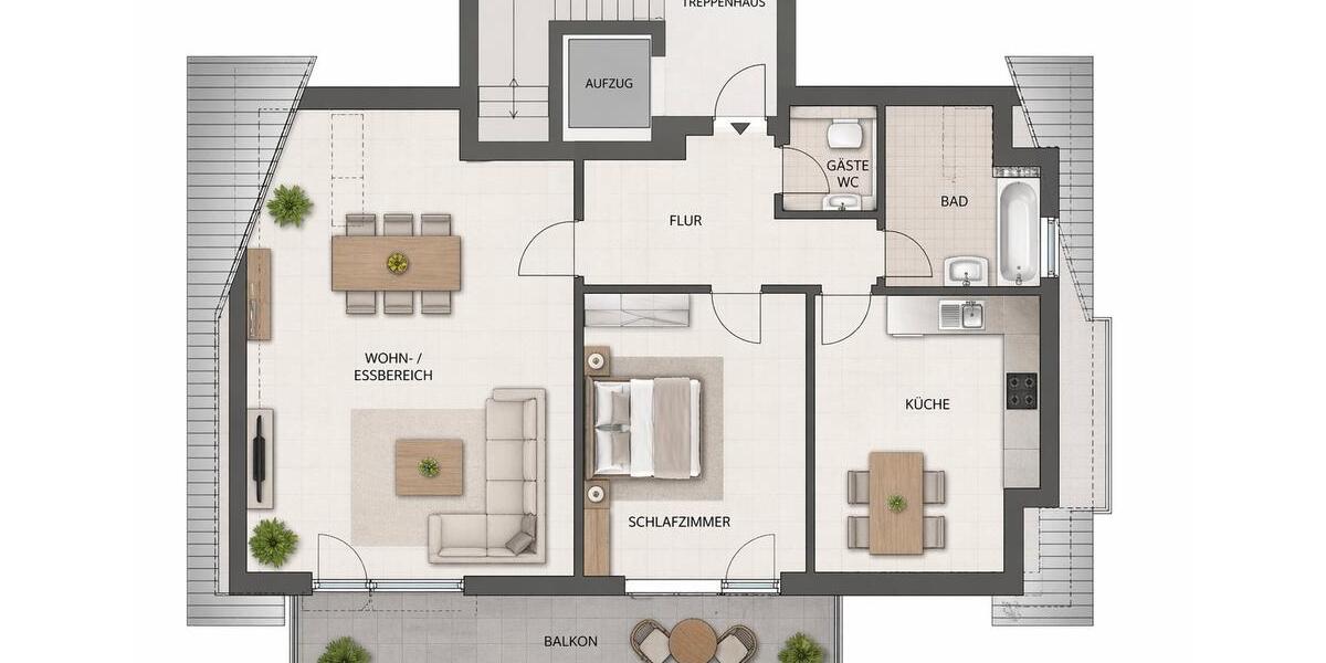 Dachgeschoßwohnung Langenselbold - 2.5 Zimmer, 84 m&sup2;, 985&euro; | Angebot:26262323