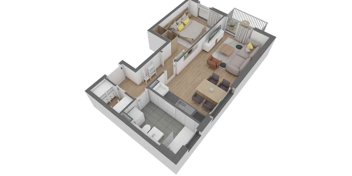 Etagenwohnung Offenbach am Main Bürgel - 2 Zimmer, 50 m&sup2;, 283.020&euro; | Angebot:26835208