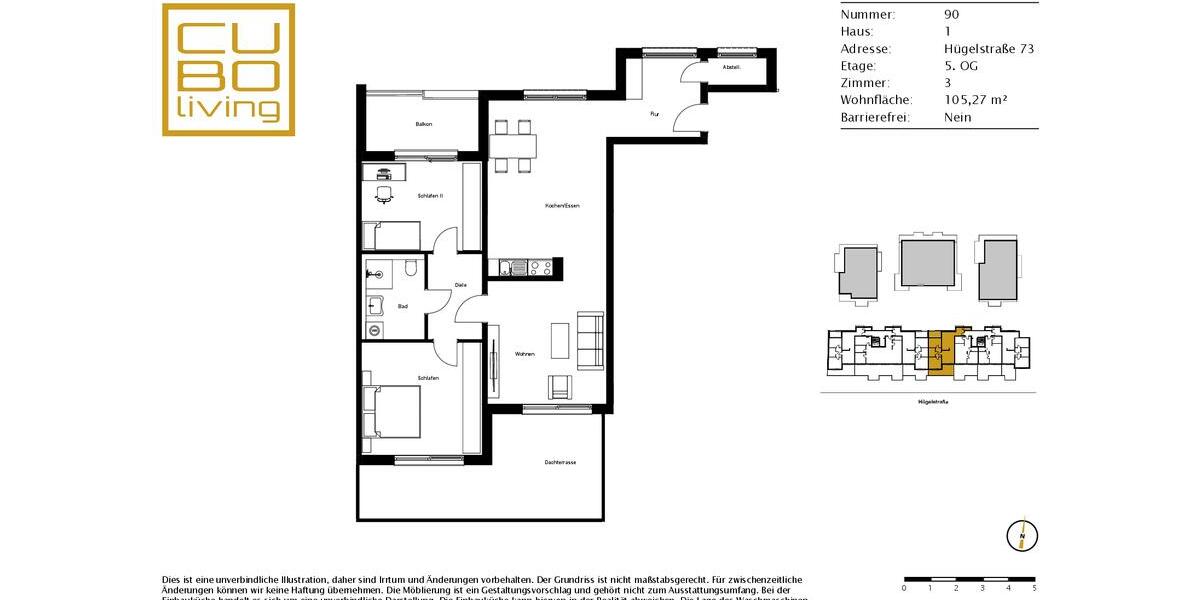 Exklusive 3-Zimmer Wohnung mit 2 Terrassen 3 zimmer