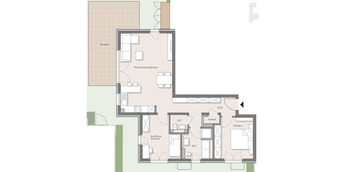 Sonne, Sonne! ... SüdWest Apartment mit Garten freut sich auf eine neue Familie 3 zimmer