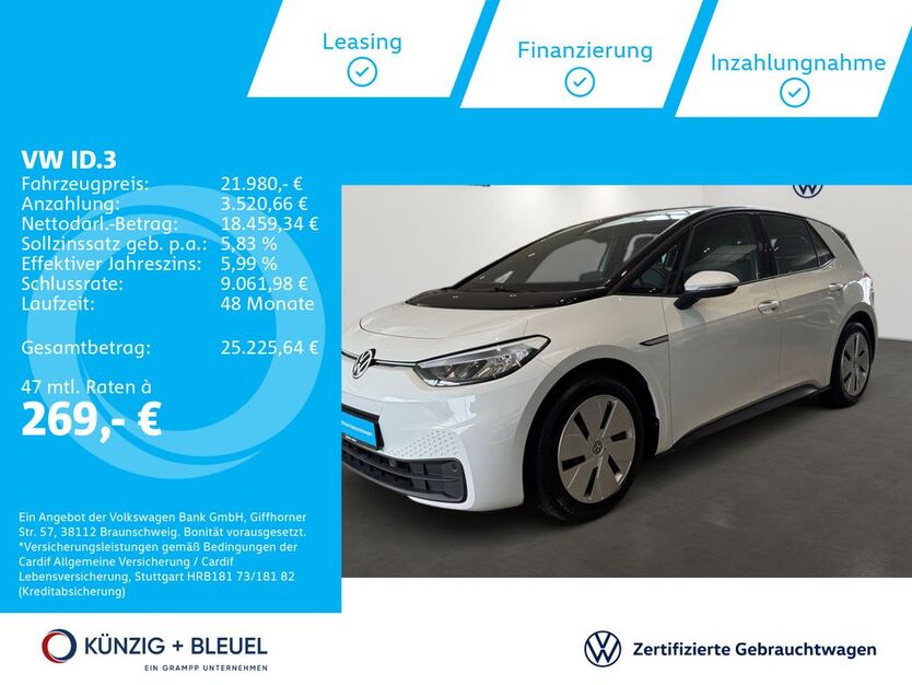 VW ID.3 35.297 km 21.980 € Aschaffenburg 63741