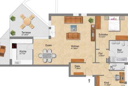 Wohnung Dreieich - 3 Zimmer, 111 m&sup2;, 380.000&euro; | Angebot:27244582