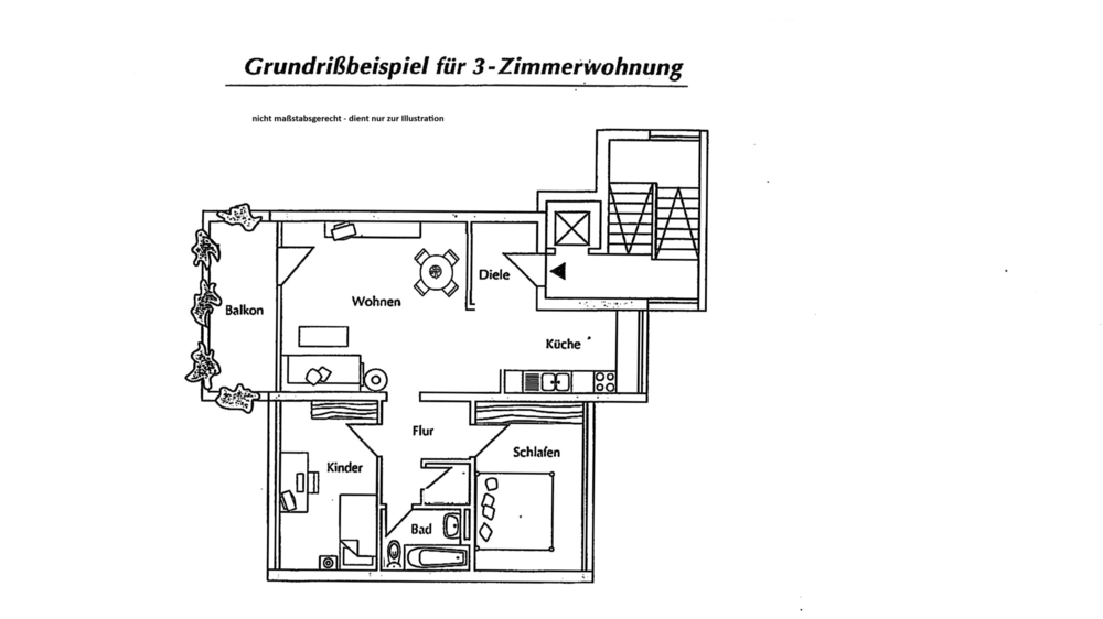 Modern sanierte 3 Zimmer-ETW in Ruhe und Blicklage - Etagenwohnung Bruchköbel | Angebot:25972173